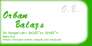 orban balazs business card